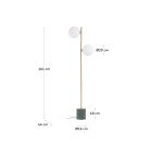 Lampadaire Lonela en marbre avec finition verte