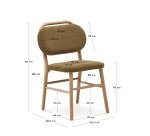 Chaise Helda en chenille verte et bois de chêne