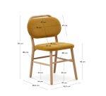 Chaise Helda en chenille moutarde et bois de chêne