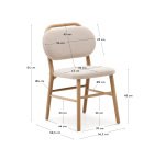 Chaise Helda en chenille beige et bois de chêne