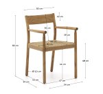 Chaise Yalia en bois de chêne avec finition naturelle et siège en corde