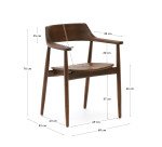 Stühle aus Eichenholz, Nussbaum-Finish