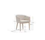 Harlan beige chenille chair with solid ash wood legs