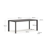 Table de jardin Culip en aluminium finition grise 180 x 90 cm