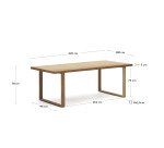 Mesa 100% exterior Canadell de madera maciza de teca reciclada 220 x 100 cm