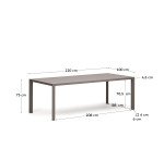 Table de jardin Culip en aluminium finition marron 220 x 100 cm