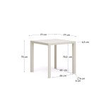 Table de jardin Culip en aluminium finition blanche 77 x 77 cm