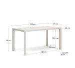 Mesa de exterior Culip de aluminio con acabado blanco 150 x 77 cm