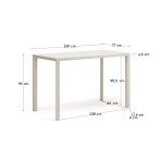 Mesa de exterior alta Culip de aluminio con acabado blanco 150 x 77 cm