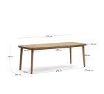 Table de jardin 100 % d'extérieurMaset en bois d'eucalyptus massif 220 x 100 cm
