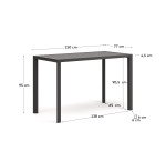 Mesa de exterior alta Culip de aluminio con acabado gris 150 x 77 cm