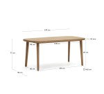 Table d'extérieur Maset - bois d'eucalyptus massif  L 170 x P 90 cm