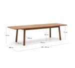 Table extensible Turqueta en bois de teck 220(294) x 100 cm