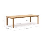 Table Icaro en bois de teck 280 x 112 cm FSC 100%