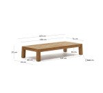 Table basse Forcanera en bois de teck massif 150 x 71 cm