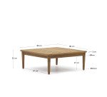 Table basse Portitxol en bois de teck massif 80 x 80 cm