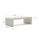 Table basse Aiguablava en ciment blanc 135 x 65 cm