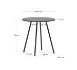 Table ronde de jardin Montjoi en acier finition grise Ø 70 cm