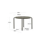 Mesa auxiliar de exterior Joncols de aluminio con acabado pintado verde Ø 60 cm