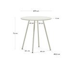 Mesa redonda de exterior Montjoi de acero con acabado blanco Ø 70 cm