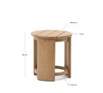 Table auxiliaire Xoriguer en bois d’eucalyptus Ø 63,5 cm