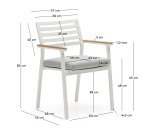 Chaise d'extérieur Bona aluminium - Blanche