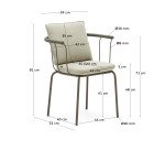 Silla Salguer de cuerda y acero con acabado pintado marrón