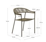 Futadera outdoor chair in green synthetic cord and green painted steel