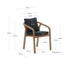 Chaise Malaret en bois d'eucalyptus massif et corde noire
