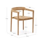 Chaise empilable Icaro en bois de teck, finition naturelle
