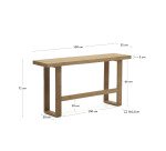 Banco alto 100% exterior Canadell de madera maciza de teca reciclada 130 cm