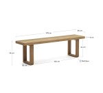 Banc 100 % d'extérieur Canadell en bois de teck massif recyclé 170 cm