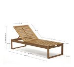 Chaise longue d'extérieur Sulamita en bois d'acacia