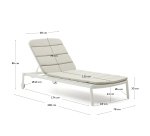 Transat d’extérieur Marcona en aluminium blanc