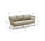 Canapé 3 places d'extérieur Saconca en corde et acier galvanisé vert 189 cm