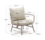 Fauteuil Bramant en acier finition mauve