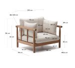 Fauteuil Sacova en bois d'eucalyptus massif