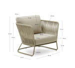 Fauteuil d'extérieur Saconca en corde et acier galvanisé vert