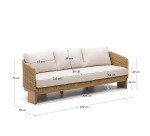 Canapé Xoriguer 3 places en rotin 222 cm