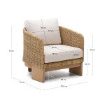 Fauteuil Xoriguer en rotin synthétique et bois d’eucalyptus