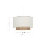 Abat-jour pour suspension Erna en bambou finition naturelle et blanche Ø 40 cm