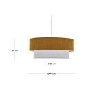 Plafonnier Bianella en coton et velours côtelé moutarde Ø 40 cm