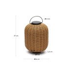 Lampe de table baladeuse petit format Saranella en rotin synthétique marron