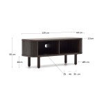 Meuble TV Mailen 2 portes en placage de frêne avec finition foncée 120 x 50 cm