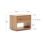 Mesita de noche Alguema en chapa de roble con acabado natural 40 x 50 cm