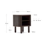 Table de chevet Mailen en placage de frêne avec finition foncée  50 x 55 cm