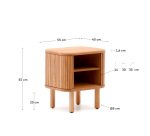Table de chevet Mailen en placage de frêne avec finition naturelle l 50 x 55 cm