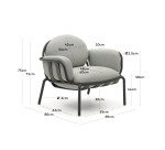 Butaca de exterior Joncols de aluminio con acabado pintado gris