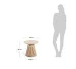 Table d'appoint Jeanette en teck massif Ø 50 cm