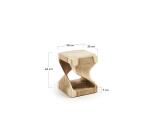 Hakon solid rain tree wood side table with carved interior, 30 x 30 cm